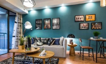 單身公寓一居 藍色北歐風歐式風格